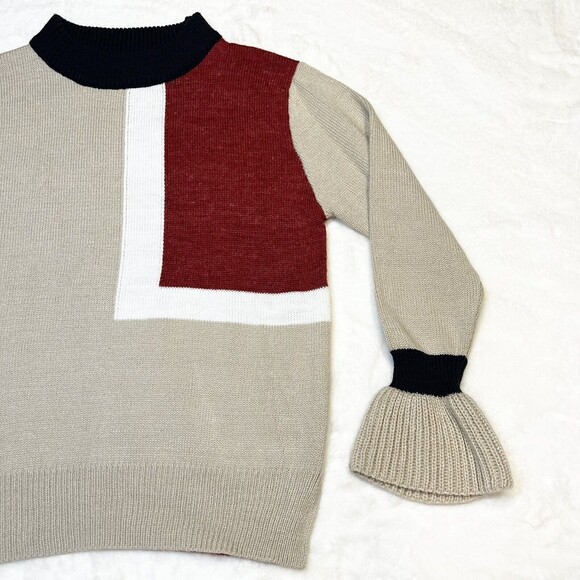 Elle Rae Color Block Sweater Women’s Sz Small - Picture 2 of 10